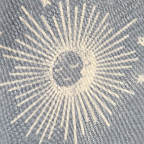 BP Celestial Pajamas Set Womens XS Blue White Sun Stars Moon Pants Button Top - Picture 9 of 16